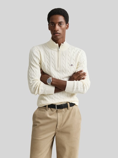 GANT Troyer mit Half Zip Offwhite 4