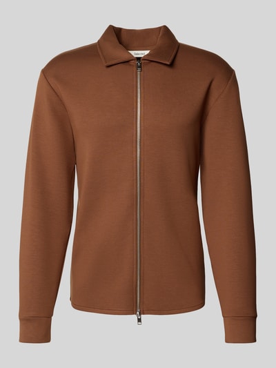 SELECTED HOMME Regular Fit Sweatjacke aus Viskose-Mix Modell 'EMANUEL' Camel 2