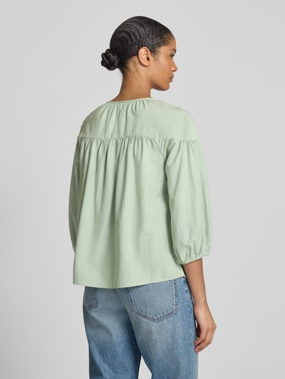 Vila Regular fit blouse met V-hals, model 'PRISILLA' Rietgroen - 5