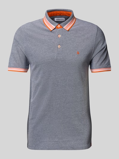 Jack & Jones Regular fit poloshirt met labelstitching, model 'PAULOS' Marineblauw - 2