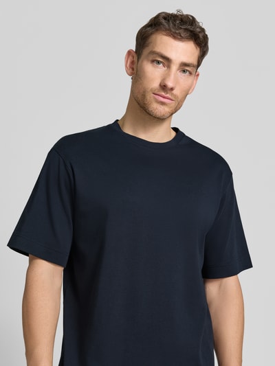 Profuomo T-Shirt mit Logo-Print und Rundhalsausschnitt Marine 3