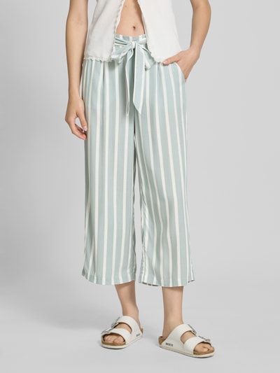 Only Regular fit culotte met strikceintuur, model 'PRIME' Rietgroen - 4