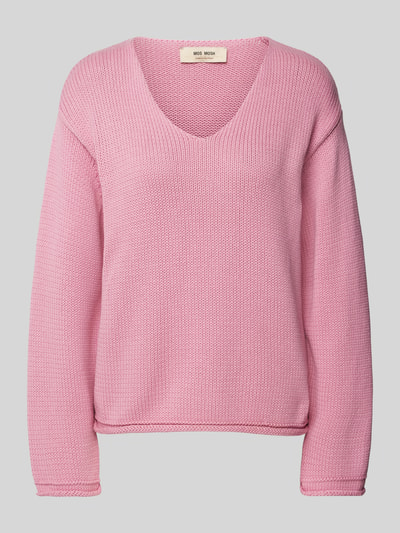 MOS MOSH Strickpullover mit V-Ausschnitt Modell 'BINE' Rosa 2