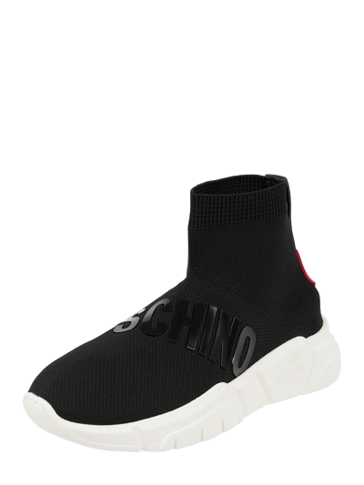 Love Moschino Sock Sneaker aus Leder und Textil black online kaufen