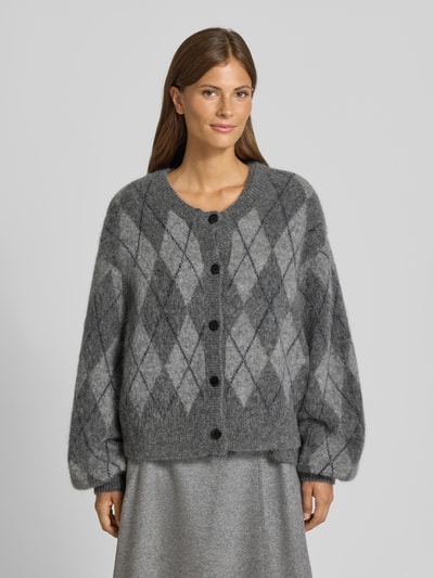 Gestuz Strickjacke mit Knopfleiste Anthrazit 4