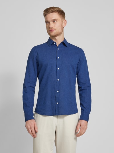 JOOP! Slim fit zakelijk overhemd in effen design Bleu - 4