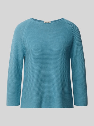 Produktfoto, blauer Boxy Fit Pullover aus reiner Baumwolle Modell 'ADDOTTO' von Max Mara, glatte Struktur, Damen Pullover von Weekend Max Mara