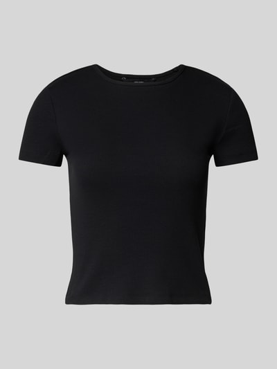 Vero Moda T-shirt z prążkowaniem model ‘CHLOE’ Czarny 2