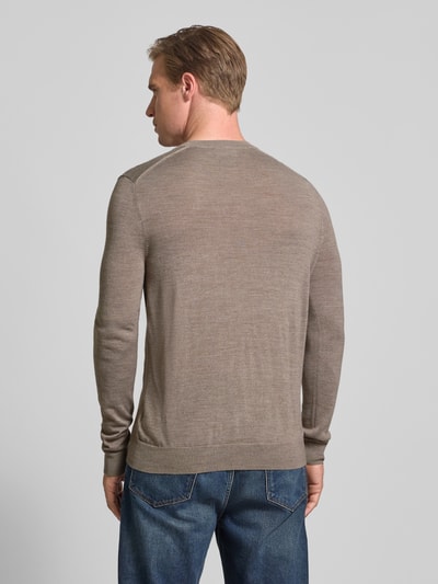 Christian Berg Men Gebreid jack met V-hals Roodbruin gemêleerd - 5