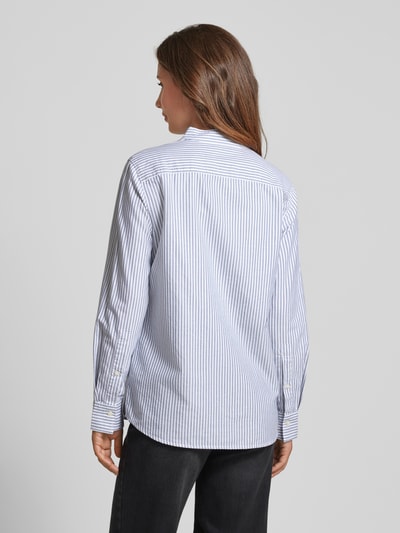 Marc O'Polo Comfort fit blouse met streepmotief van puur katoen Rookblauw - 5