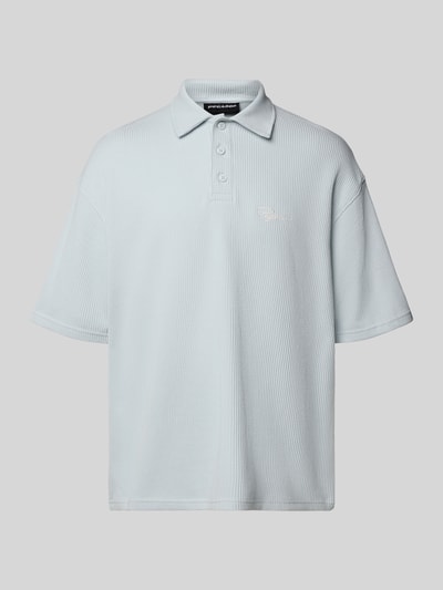 Pegador Oversized Poloshirt mit Strukturmuster Hellblau 2