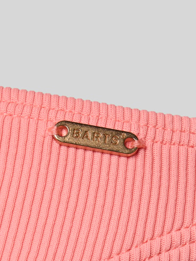 Produktfoto, Bikini-Slip mit seitlicher Schnürung Modell 'Cimazy Cheeky Bum' von Barts in Ripp-Optik, rosa, Detailaufnahme Textur
