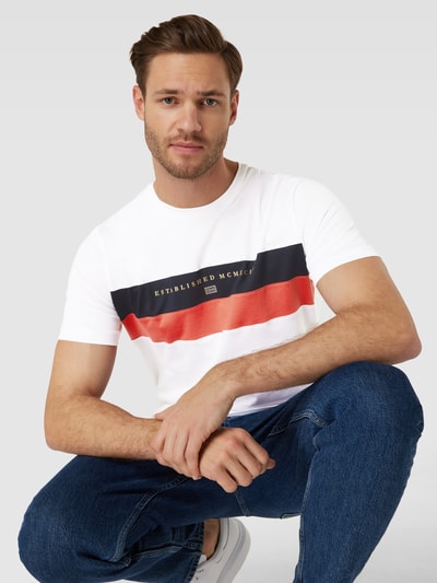 Christian Berg Men T-shirt met contraststrepen Wit - 3