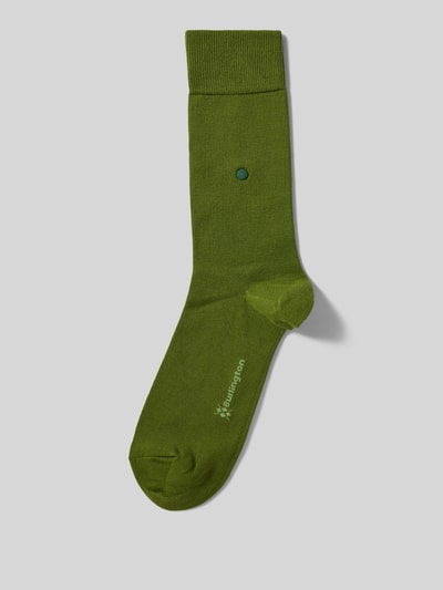 Burlington Socken mit Label-Schriftzug Modell 'Lord' Gruen 1
