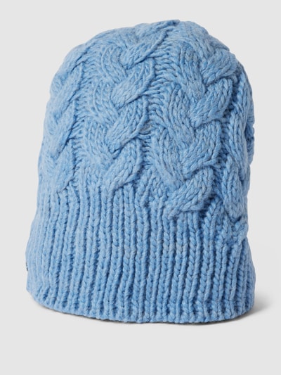 Seeberger Beanie mit Zopfmuster Modell 'Beanie mit Zopfstrickmuster' Ozean Blau 1