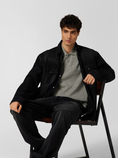 Theory Poloshirt in melierter Optik Olivgrün 6
