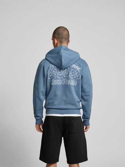 Kenzo Sweatjacke mit Kapuze Rauchblau 5