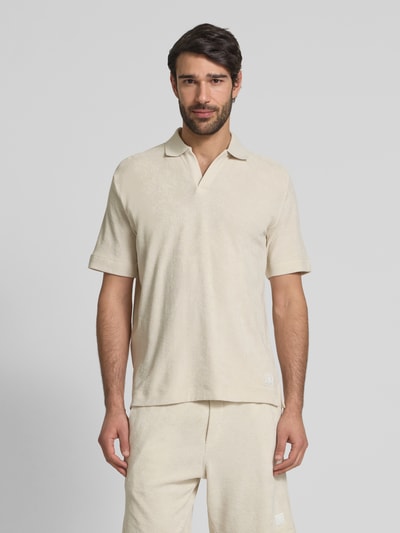 Marc O'Polo Regular Fit Poloshirt aus Baumwoll-Frottee Offwhite 4