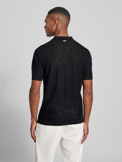 Antony Morato Slim Fit Poloshirt mit gerippten Abschlüssen Black 5