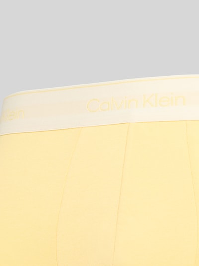 Produktfoto, Trunks im 5er-Pack mit elastischem Logo-Bund von Calvin Klein Underwear, mieszanka bawełny z dodatkiem streczu, dopasowany krój, elastyczny pasek z logo, pastelowy żółty kolor, gładka tekstura