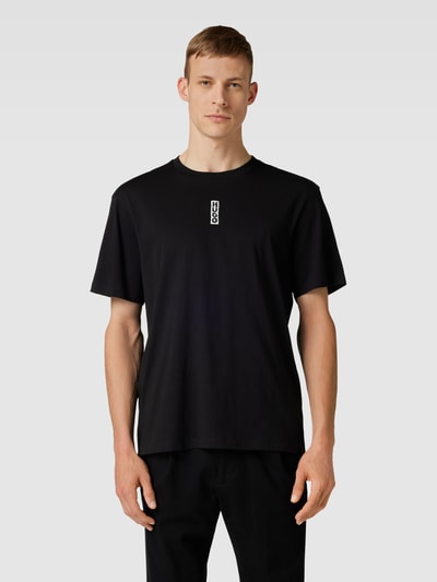 HUGO T-Shirt mit Label-Stitching Modell 'Danden' Black 4