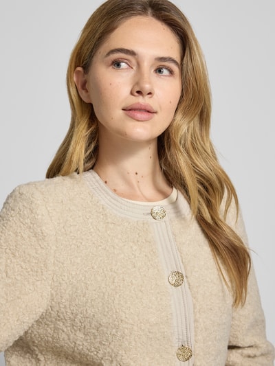 Vero Moda Regular fit jack van teddybont met doorgestikte garnering, model 'ESPRESSO' Ecru - 3