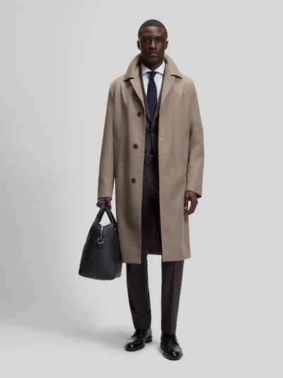 BOSS Slim fit lange jas van wol Beige - 1