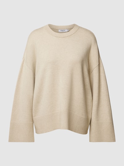 MSCH Copenhagen Strickpullover mit Rundhalsausschnitt Modell 'Odanna' Sand Melange 2
