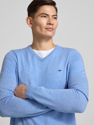 Fynch-Hatton Regular Fit Pullover mit Kaschmir-Anteil Modell 'Merino' Hellblau 3