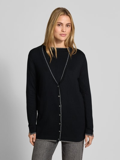 Liu Jo White kardigan o kroju relaxed fit z mieszanki wiskozy model 'Aperta' Czarny 4