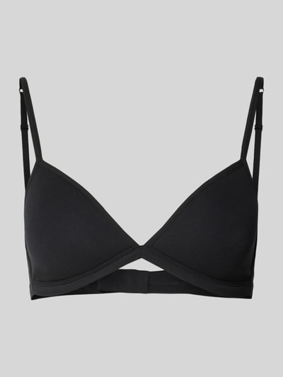 Productfoto, BH in triangelvorm met haaksluiting van SKINY, zwart katoen-elastaanmix, aansluitende pasvorm, verstelbare bandjes