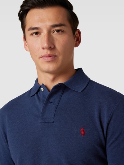 Polo Ralph Lauren Slim fit poloshirt met labelstitching Marineblauw gemêleerd - 3