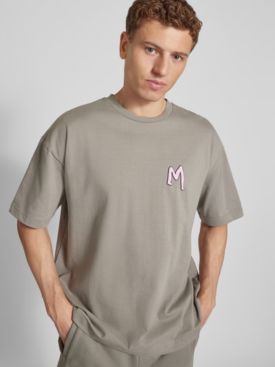 Multiply Apparel Oversized T-shirt met labelprint Lichtgrijs - 3