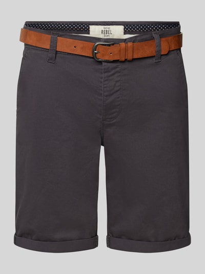 Redefined Rebel Regular Fit Chino-Shorts mit Gürtel Modell 'MIKE' Anthrazit 2