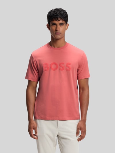 BOSS Green Regular Fit T-Shirt aus Baumwollmix Pink 4