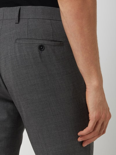 Esprit Collection Slim fit pantalon van een mix van wol en elastaan Antraciet - 3