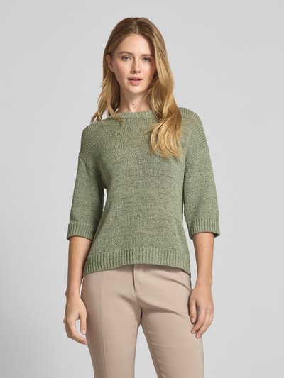 s.Oliver RED LABEL Relaxed fit gebreide pullover van katoenmix Kaki - 4