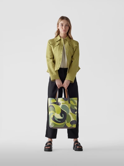 Marni Shopper mit Allover-Muster Grün 1