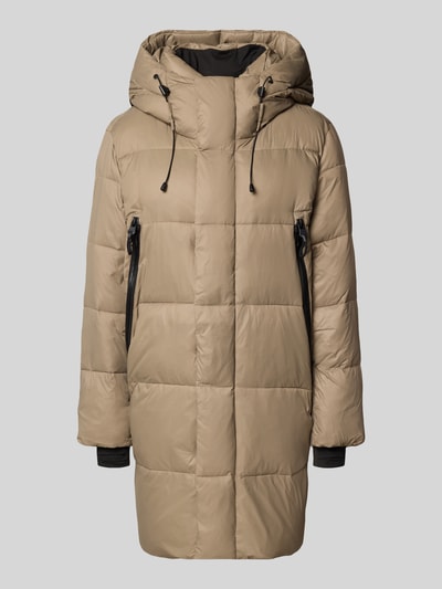 WITHBLACK Regular Fit Steppmantel mit Enten-Daunen-Füllung Taupe 2