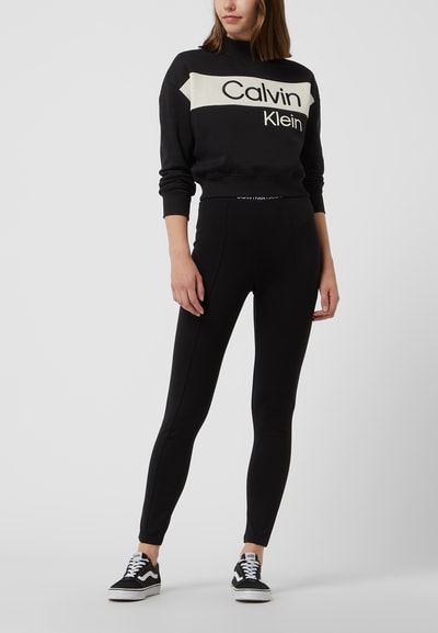 Calvin Klein Jeans Legginsy z paskiem z logo Czarny 1
