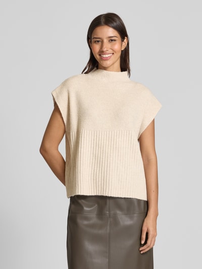 Soyaconcept Strickshirt mit Stehkragen Modell 'VIRGINIA' Ecru Melange 4