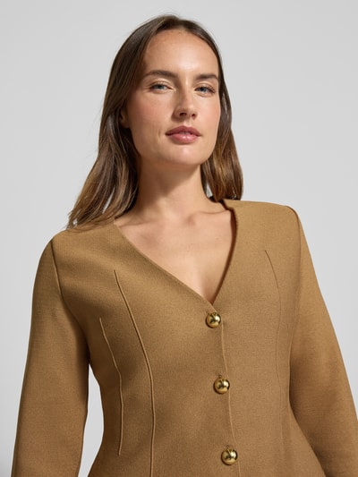 Mango Strickjacke mit V-Ausschnitt Modell 'TONA' Camel 3