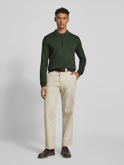 SELECTED HOMME Regular fit gebreide pullover van puur katoen, model 'BERG' Olijfgroen gemêleerd - 1