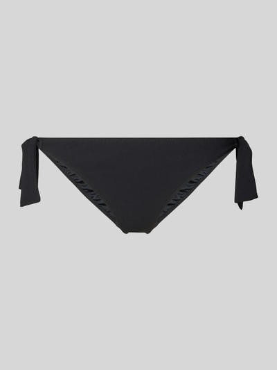 Produktfoto, Bikini-Slip mit Label-Detail Modell 'SOLID CHEEKY BUM' von Barts, czarny, gładka faktura, elastyczny materiał, boczne wiązania, dopasowany krój