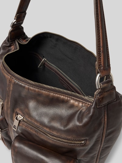 LIEBESKIND BERLIN Handtasche mit diversen Fächern Modell 'ANDREA HOBO' Dunkelbraun 4