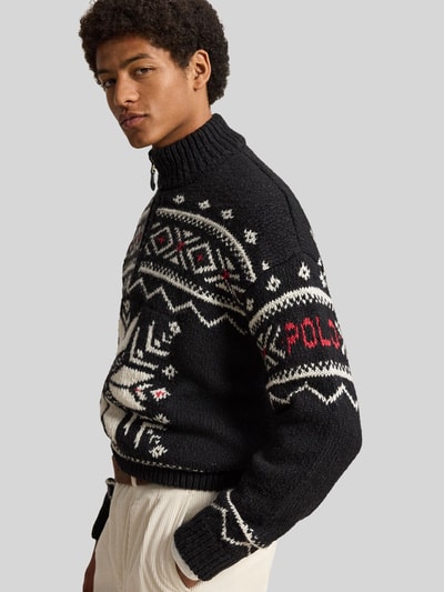 Polo Ralph Lauren Regular Fit Pullover aus Wolle mit Troyerkragen Black 3