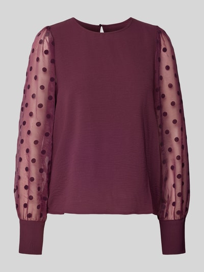 Vero Moda Bluzka o kroju regular fit z bufiastymi rękawami model ‘MALVA’ Bordowy 2