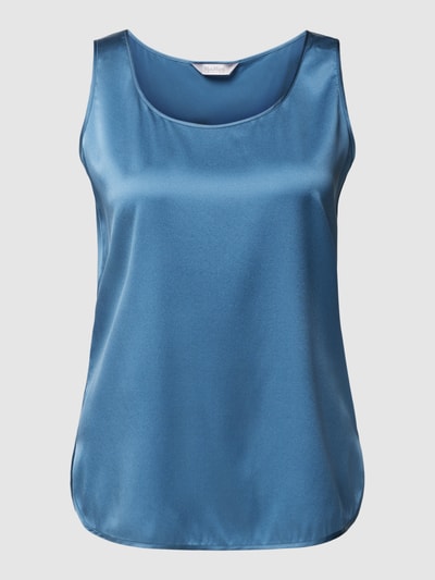 MaxMara Leisure Zijden top in effen design, model 'PAN' Bleu - 2