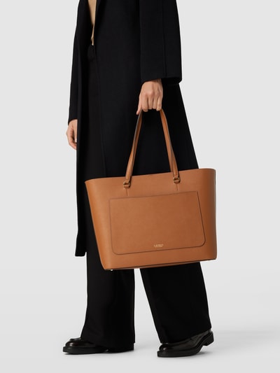 Lauren Ralph Lauren Shopper aus Leder mit Label-Detail Cognac 1