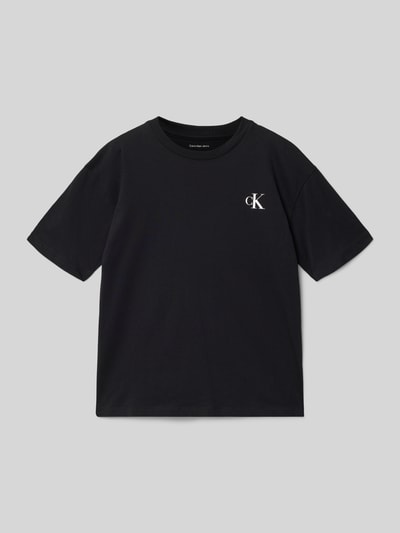 Calvin Klein Jeans regular fit T-shirt van puur katoen Zwart - 1